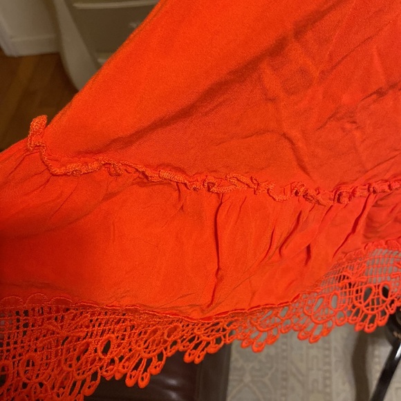 NWOT CITY CHIC PLUS SIZE ORANGE OF THE SHOULDER RUFFLED BOHO WITH NICE DETAILS - Picture 7 of 11